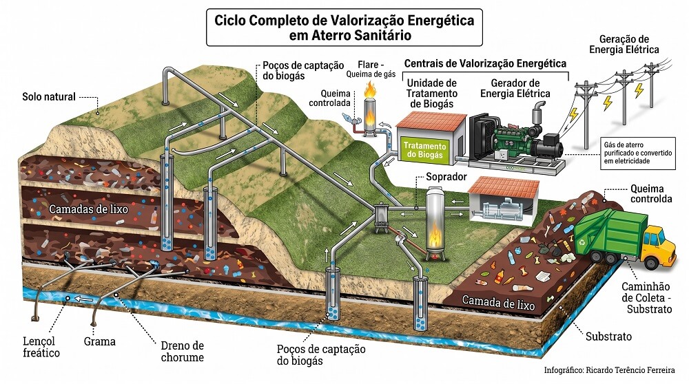 Entenda qual o potencial energético dos resíduos do biogás de aterros sanitários biogás de aterros sanitários