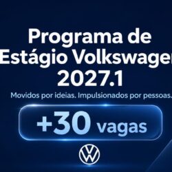Volkswagen abre mais de 30 vagas no Programa de Estágio 2027 Arte oficial do Programa de Estágio Volkswagen 2027.1
